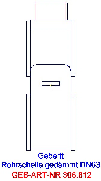 GE Silent-db20 Rohrschelle gedämmt mit Gewindemuffe M10 / G1/2 d63_306.812.26.1_L