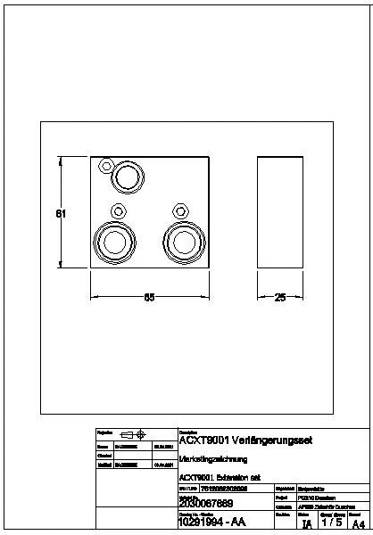 Verlängerungsset, F5, hydr. u. elek. Therm-Arm., 25 mm, ACXT9001