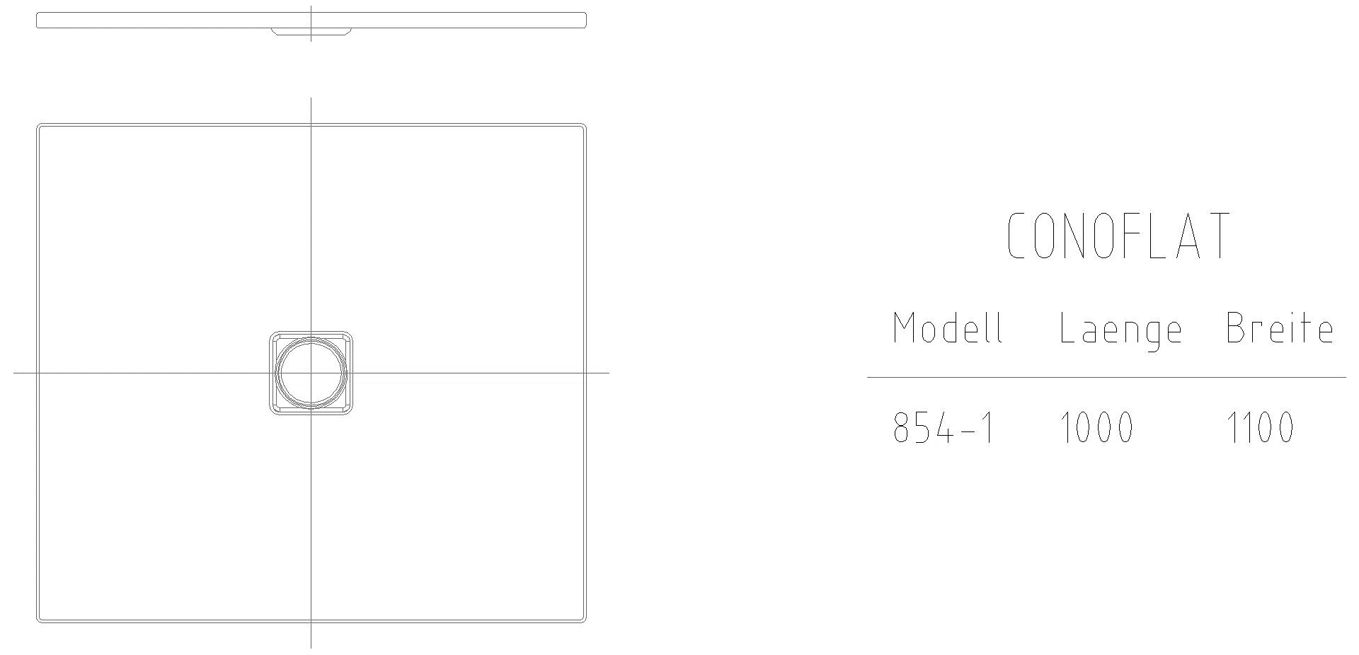 KALDEWEI CONOFLAT Duschfläche, 1000x1100x32 mm, Modell-Nr: 854-1