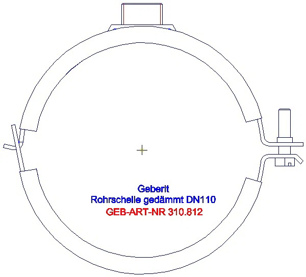 GE Silent-db20 Rohrschelle gedämmt mit Gewindemuffe M10 / G1/2 d110_310.812.26.1_A