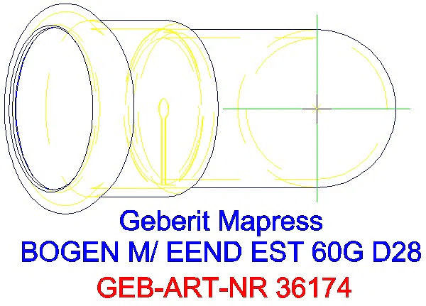 GE Mapress Edelstahl Bogen 60Gr d28 mit Einschubende_36174_G