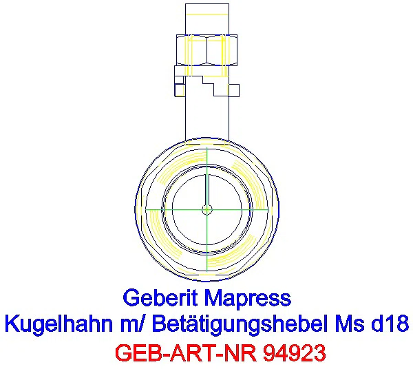 GE Mapress Kugelhahn mit Betätigungshebel Ms d18_94923_L