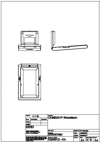 Wickeltisch, CAMBRINO, PP weiß, klappbar, offen 550x480x890 mm, CAMB20VP
