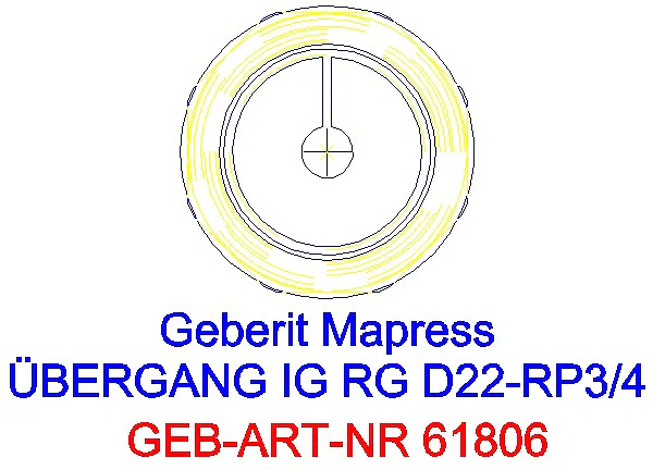 GE Mapress Kupfer Übergang mit IG Rg d22-Rp3/4_61806_L