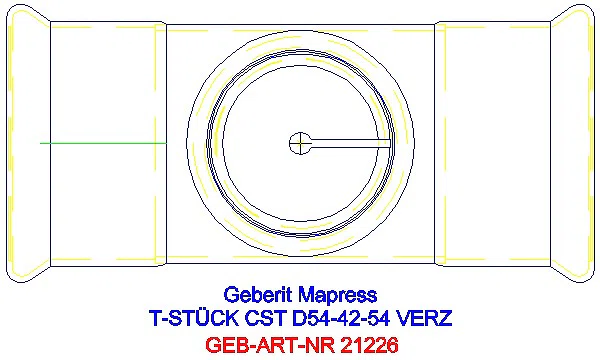 GE Mapress C-Stahl T-Stück reduziert d54-42-54 verzinkt_21226_G