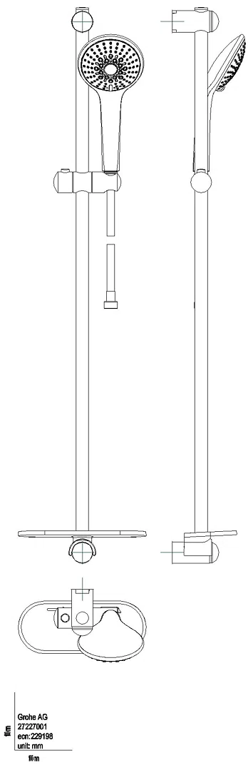 GROHE Brausegrt. Euphoria 110 Champagne 27227_1 900mm 17l/min Seifenschale chrom