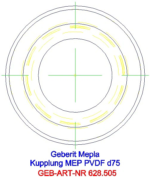 GE Mepla Kupplung PVDF d75_628.505.00.5_L