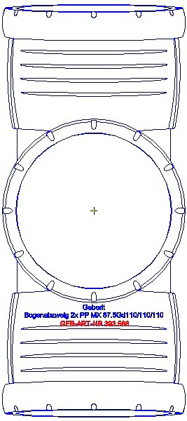 GE Silent-Pro Bogenabzweig 2-fach 87,5Gr d110/110/110_393.566.14.1_G