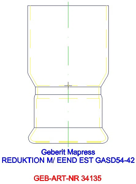 GE Mapress Edelstahl Reduktion mit Einschubende (Gas) d54-42_34135_G