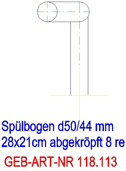 GE Spülbogen 90Gr 28x21 cm rechts gekröpft 8 cm weiß-alpin d50/44_118.113.11.1_G