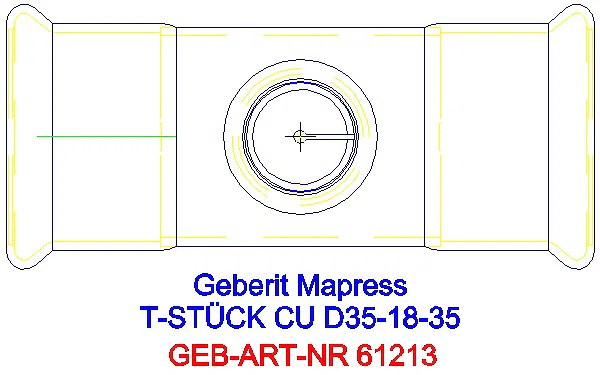 GE Mapress Kupfer T-Stück reduziert d35-18-35_61213_G