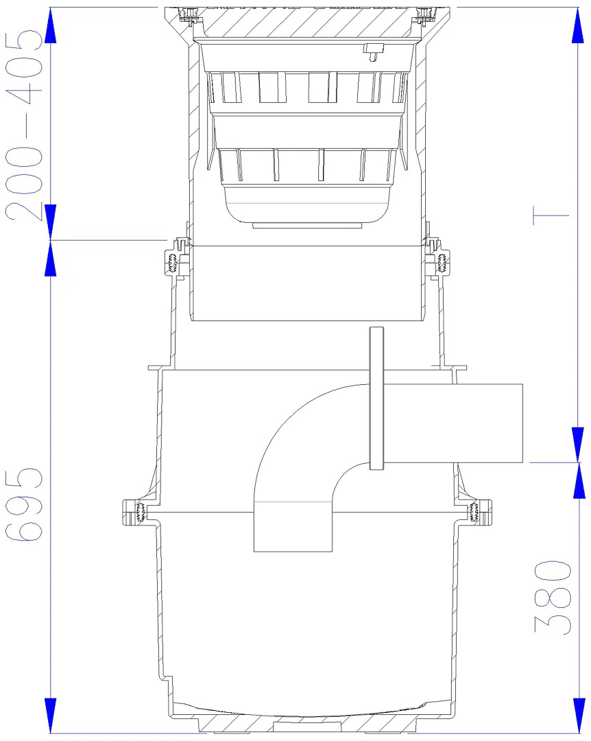 KESSEL-Hofablauf 400x400mm, Klasse B, mit Schlammeimer
