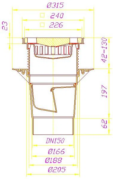 DALLMER Hof- und Parkdeckablauf 616.0, DN 150