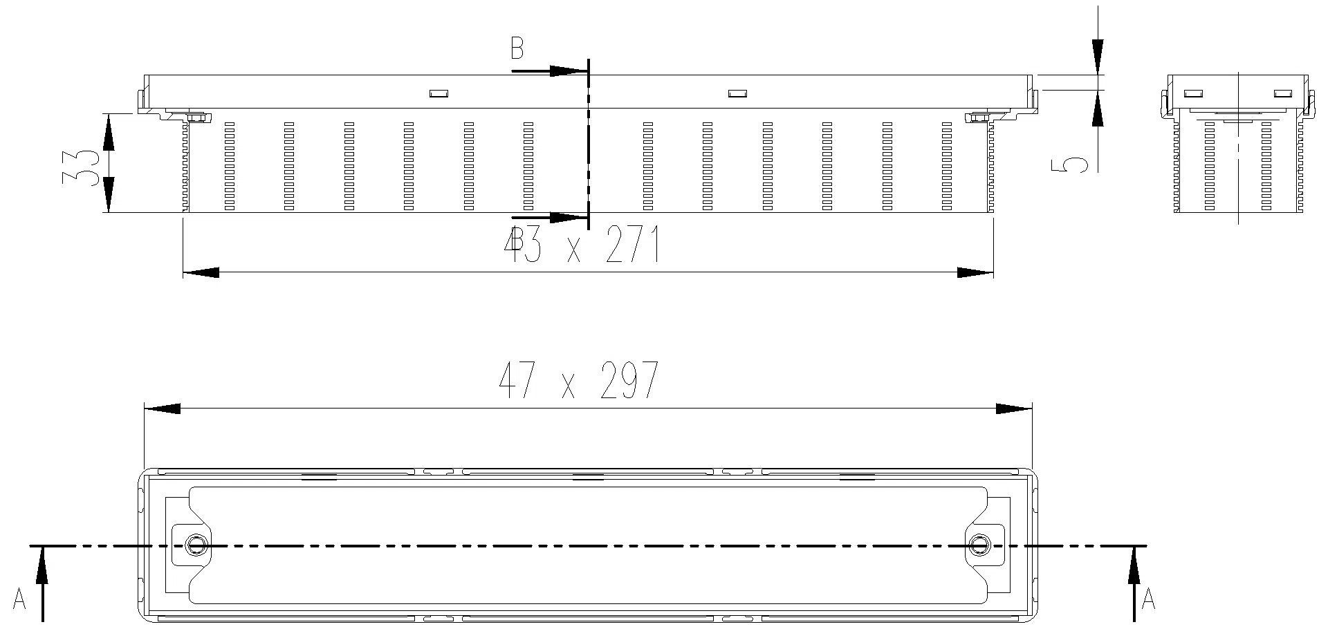 DALLMER Duschrinne CeraFrame Individual messing matt, 300 x 50 mm