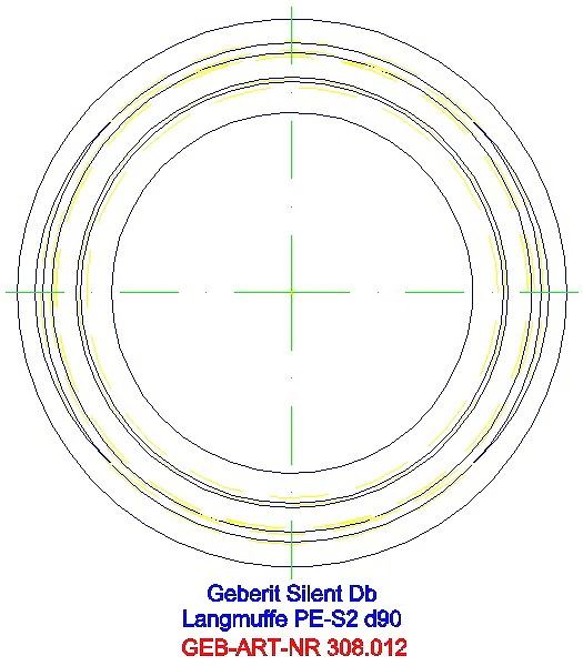 GE Silent-db20 Langmuffe mit Doppelbund d90_308.012.14.1_G