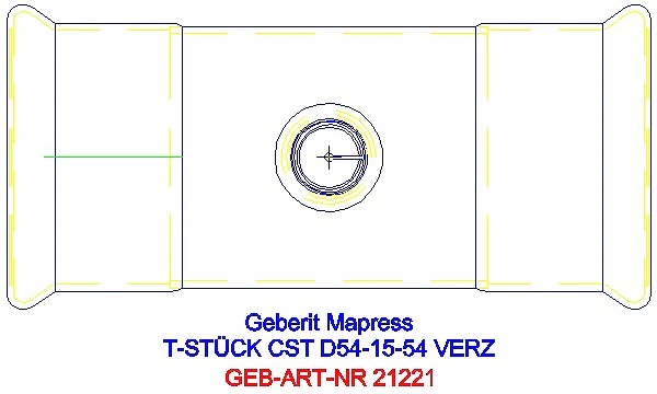 GE Mapress C-Stahl T-Stück reduziert d54-15-54 verzinkt_21221_G