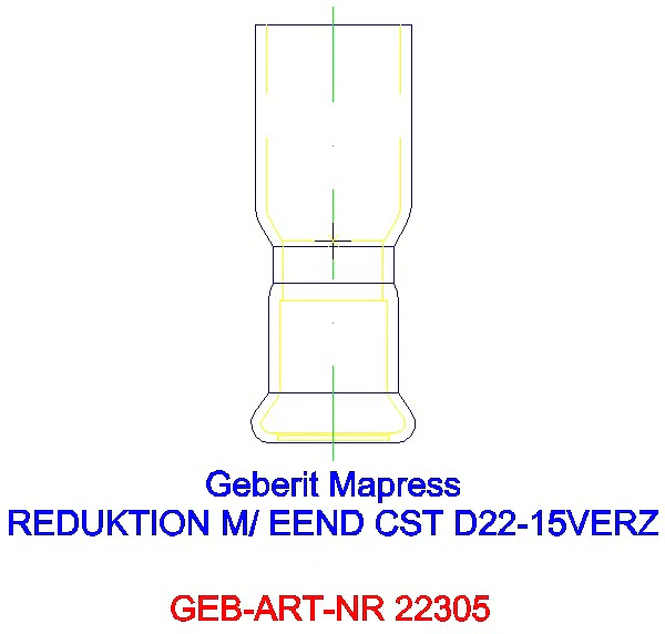 GE Mapress C-Stahl Reduktion mit Einschubende d22-15 verzinkt_22305_G