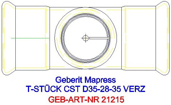 GE Mapress C-Stahl T-Stück reduziert d35-28-35 verzinkt_21215_G