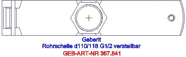 GE Rohrschelle mit Gewindemuffe G1/2 verstellbar d110/118_367.841.00.2_G