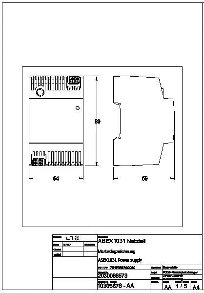 Net, A3000open, Eingang 100-240 VAC, Ausgang 24 VDC, 60 W, ASEX1031