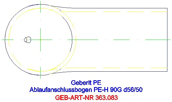 GE PE Anschlussbogen 90Gr für Manschette d56/di44_363.083.16.1_G