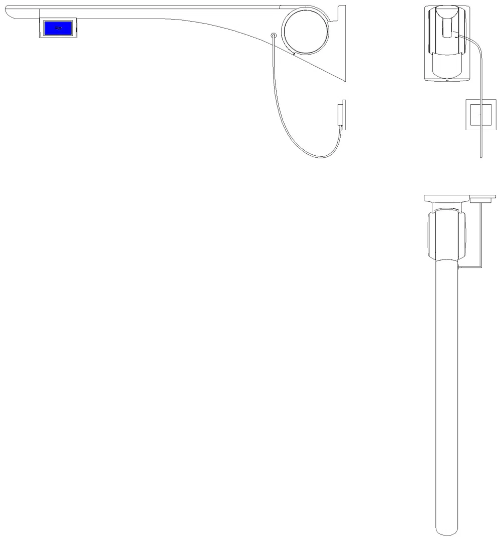 HEWI Stützklappgriff Basic,900 mm,rechts Spülausl.(E-Ausf.) weiß hgl-atm