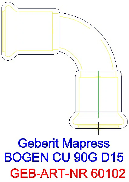 GE Mapress Kupfer Bogen 90Gr d15_60102_A