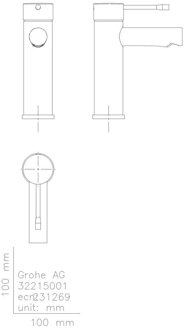 GROHE EH-Waschtischbatterie Essence 34813_1 S-Size glatter Körper chrom