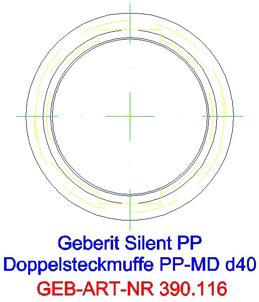 GE Silent-PP Doppelsteckmuffe d40_390.116.14.1_G