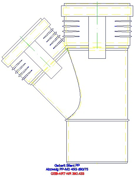 GE Silent-PP Abzweig 45Gr d90/75_390.433.14.1_A