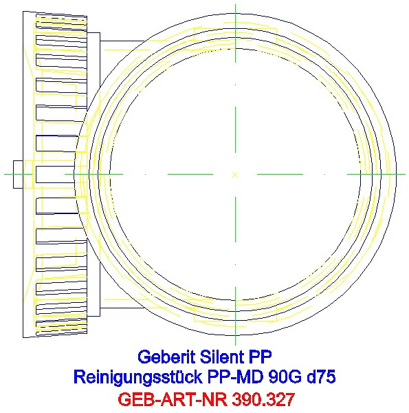 GE Silent-PP Reinigungsstück 90Gr mit runder Serviceöffnung d75_390.327.14.1_G