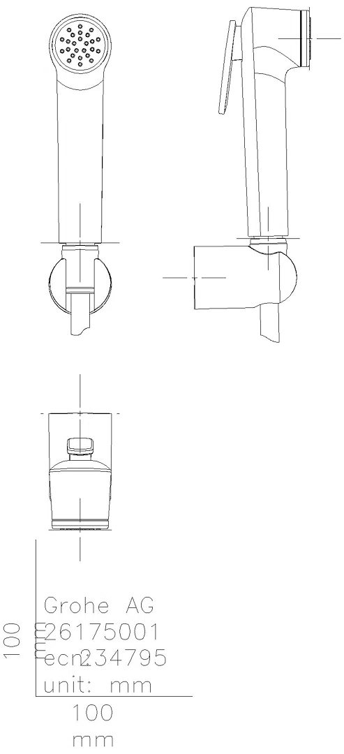 GROHE Wandhalterset Tempesta-F Trigger Spray 30 26353 8l Schlauch 1500mm chrom