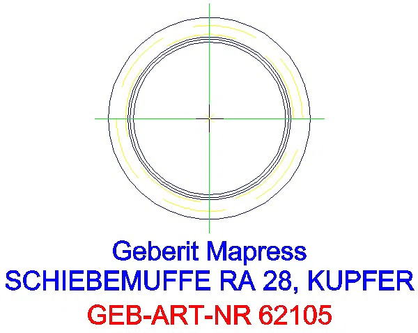 GE Mapress Kupfer Schiebemuffe d28_62105_L
