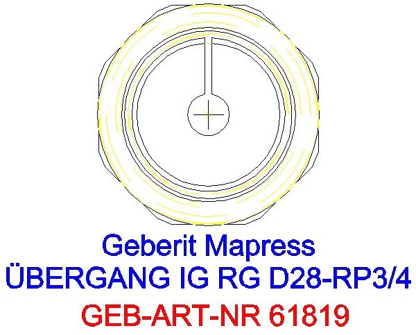 GE Mapress Kupfer Übergang mit IG Rg d28-Rp3/4_61819_L