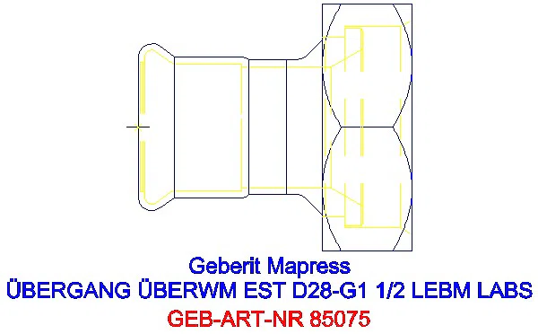 GE Mapress Edelstahl Übergang mit ÜM aus ESt (LABS-frei) d28-G1 1/2_85075_G