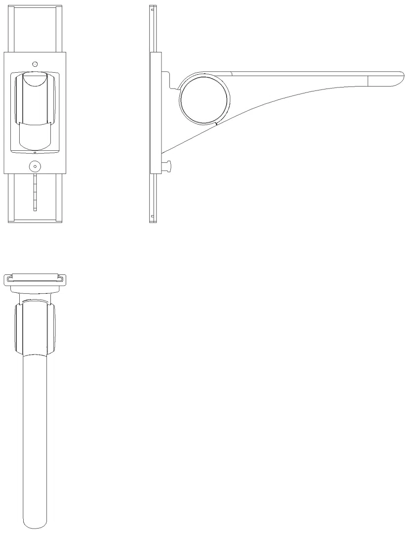 HEWI Stützklappgriff Basic,600 mm mit Höhenverstellung weiß hgl-atm