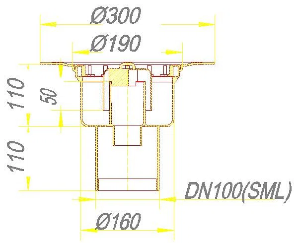 DALLMER Ablaufgehäuse 61 GA, DN 100 SML