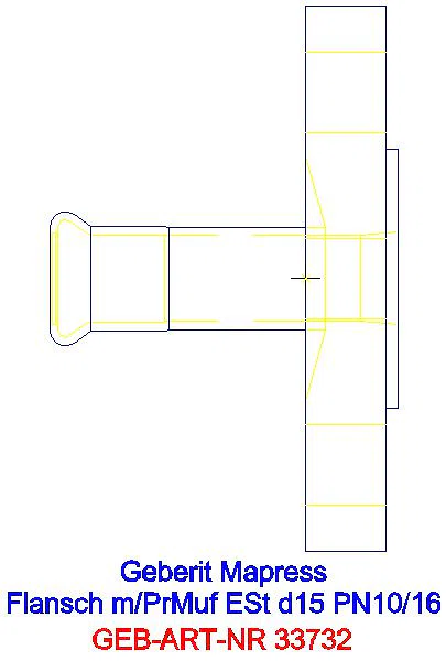 GE Mapress Edelstahl Flansch PN 10/16 mit Pressmuffe d15_33732_G