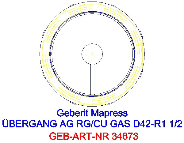 GE Mapress Kupfer Übergang mit AG (Gas) Rg d42-R1 1/2_34673_L