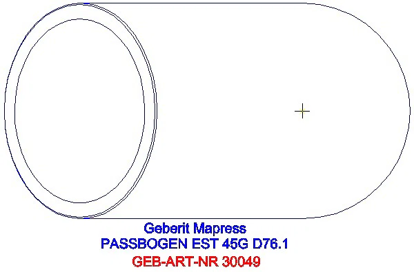 GE Mapress Edelstahl Passbogen 45Gr d76,1_30049_G