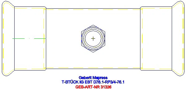 GE Mapress Edelstahl T-Stück mit IG d76,1-Rp3/4-76,1_31326_G