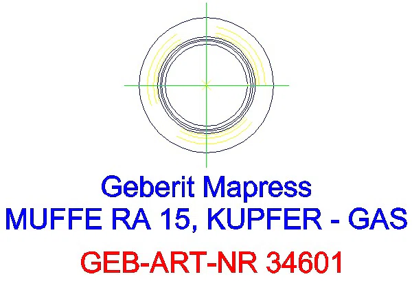 GE Mapress Kupfer Muffe (Gas) d15_34601_L