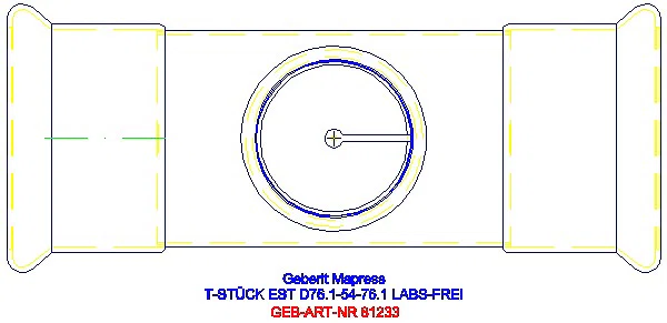 GE Mapress Edelstahl T-Stück reduziert (LABS-frei) d76,1-54-76,1_81233_G