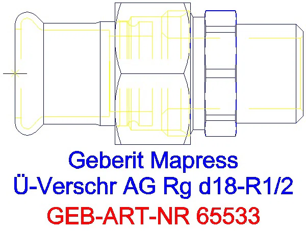 GE Mapress Kupfer Übergangsverschraubung mit AG Rg d18-R1/2_65533_G