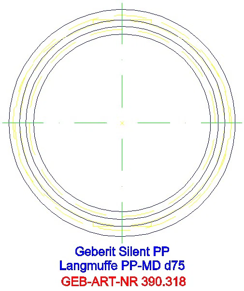 GE Silent-PP Langmuffe d75_390.318.14.1_G