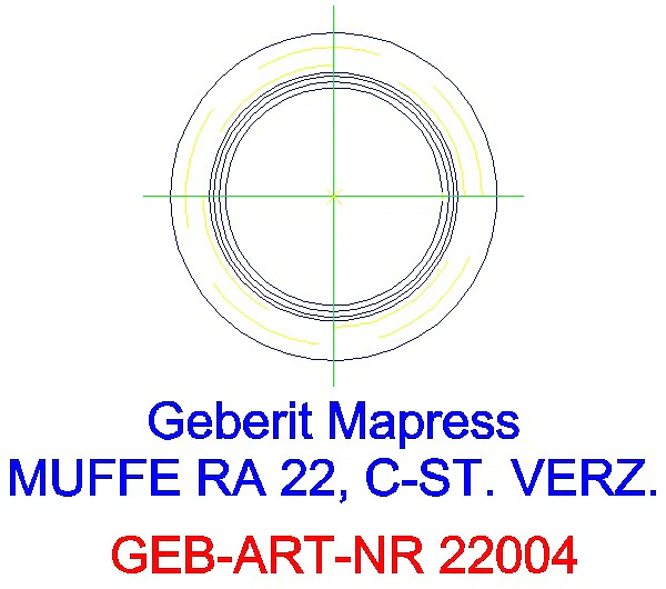 GE Mapress C-Stahl Muffe d22 verzinkt_22004_L