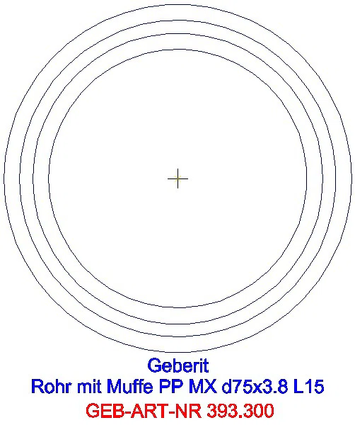 GE Silent-Pro Rohr mit Muffe d75mm L15cm_393.300.14.1_A