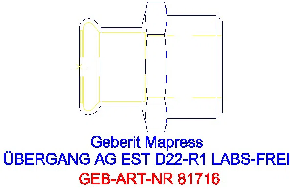 GE Mapress Edelstahl Übergang mit AG (LABS-frei) d22-R1_81716_G