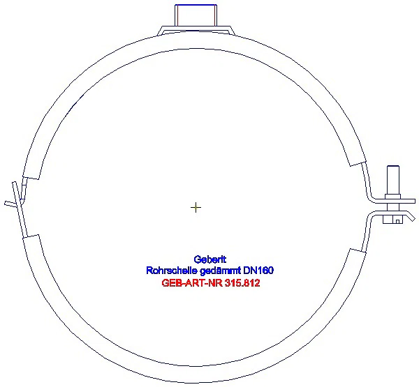 GE Silent-db20 Rohrschelle gedämmt mit Gewindemuffe M10 / G1/2 d160_315.812.26.1_A
