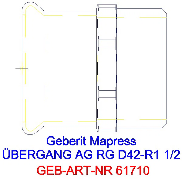 GE Mapress Kupfer Übergang mit AG Rg d42-R1 1/2_61710_G